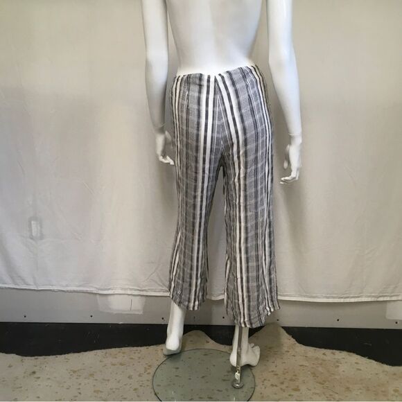 L Space Revolve Striped Wide Leg Cropped Tie Waist Lana Pant Cover Up Gray SP - Picture 8 of 14
